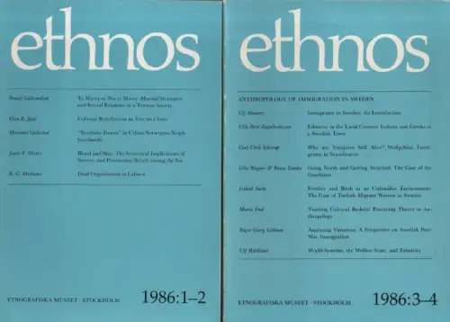 Ethnografiska museet (Stockholm, Sweden) (Hrsg.): Ethnos. 1986. Vol. 51: 2 Bde. (Heft 1-2 + Heft 3-4). 