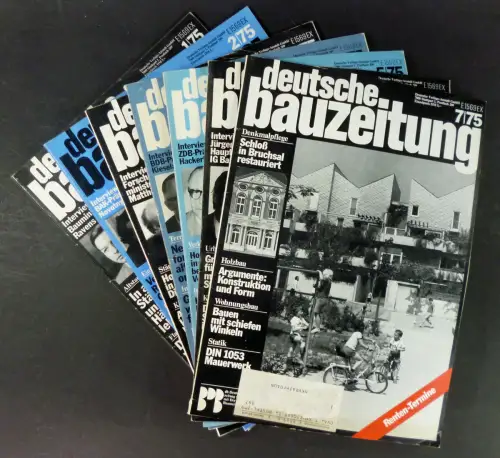 Schmitt, Karl-Wilhelm (Red.): db - Deutsche Bauzeitung. 7 Hefte 1-7/75. 