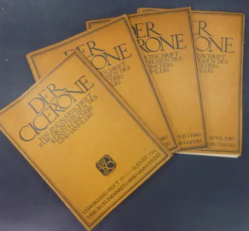 Biermann, Georg (Hg.): Konvolut "Der Cicerone - Monatsschrift für die Interessen des Kunstforschers und Sammlers" - 7 Hefte:April (7), Juli (14), December (24) 1910August (15) 1914September (17/18) 1915August (15/16), September (17/18) 1917. 
