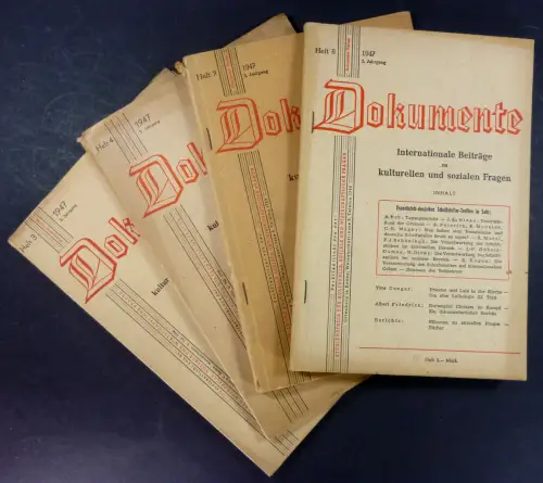 Rivau, Jean du: Dokumente. Internationale Beiträge zu kulturellen-sozialen-wirtschaftlichen Fragen. Hefte 3,4,7 und 8 / 1947 (3. Jg.). 