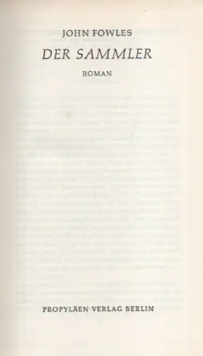 Fowles, John: Der Sammler. 
