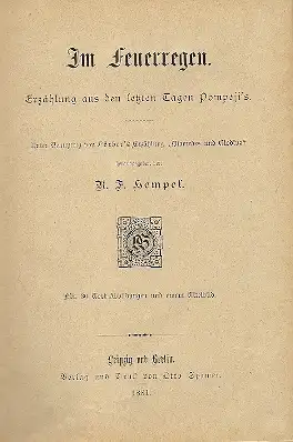 Im Feuerregen - Erzählung aus den letzten Tagen Pompeji's