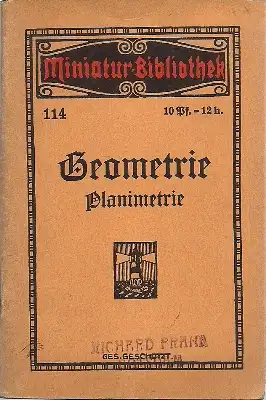 Geometrie Band I - Planimetrie - Miniatur-Bibliothek 114