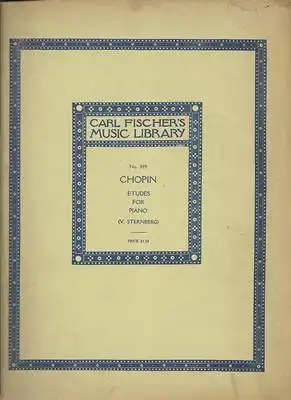 Carl Fischer's Music Library No. 889 Frederic Chopin -  Etudes for Piano (Op. 10 and 25)