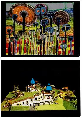 Hundertwasser, Friedensreich / Joram Harel (Hrsg.): Hundertwasser 29 Postkarten (verschiedene Motive). 