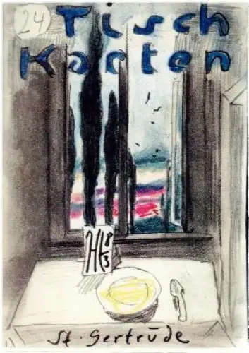 24 Tischkarten - Horst Janssen zu Tisch bei St. Gertrude (komplett)