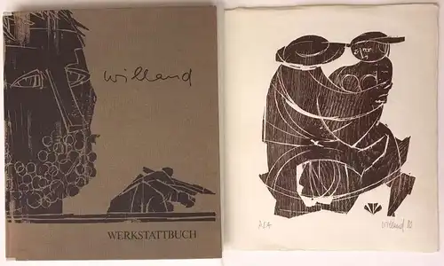 Wanetschek, Horst und Klaus Halmburger (Hrsg.): Detlef Willand - Zeichnungen. Holzschnitte. [Werkstattbuch 5]. Handgebundene Vorzugsausgabe mit einem signierten nummerierten Originalholzschnitt. 