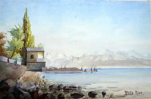 Monogrammist,, Belle Rive. Aquarell