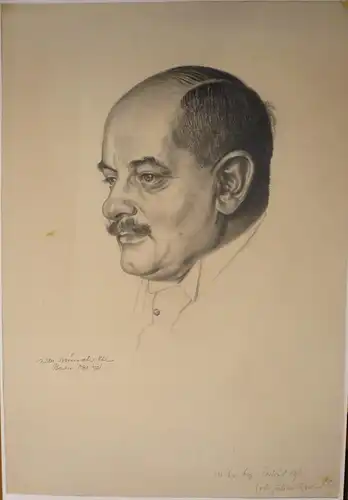 Münch-Khe, Willi (1885 - Karlsruhe - 1960),, Portrait Viktor Voß. Bleistift