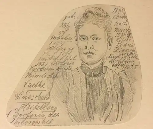 Porträt Käthe Windscheid (1859-1943). Bleistift