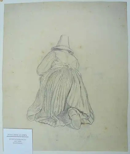 Quaglio, Lorenzo (1793 - München - 1869),, Figurenstudien zu einer knienden Bäuerin. Bleistift