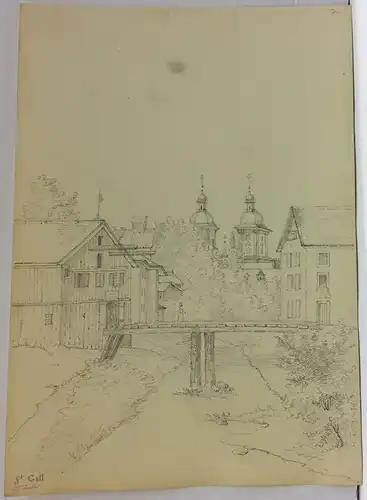 Französisch/Schweizer Zeichner Anfang 19. Jh.,, St. Gallen. Bleistift