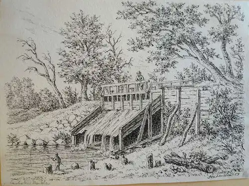 Stuhlmann, Heinrich (1803 Hamburg 1886),, Lasbeker Mühle. Tuschfeder