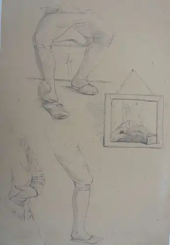 Süddeutscher Zeichner 19. Jahrhundert,, Figürliche Studien. Bleistift