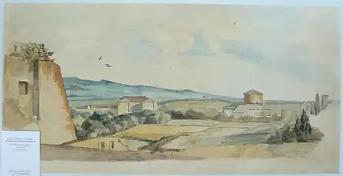 Tobler, Victor (1846 Trogen (Schweiz) -  1915 München),, Römische Campagna. Aquarell über Bleistift