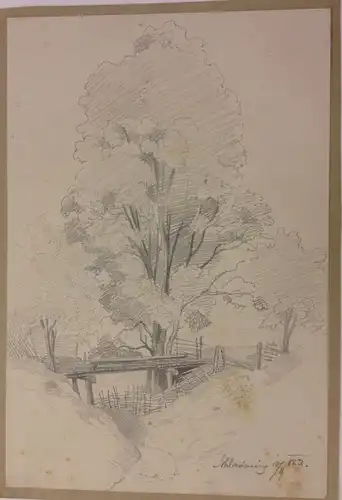 Österreichischer Zeichner - Ende 19. Jahrhundert,, Landschaft im Ennstal bei Schladming. Bleistift