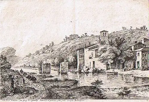 Boissieu, Jean Jacques de (1736 Lyon 1810),, Vue de St.Romain sur Giez en Lyonnois