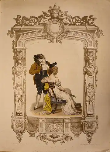 Chenavard, Claude Aimé (1798 Lyon - 1838 Paris),, Consulat Année 1801. Altkolorierte Lithographie von Bouche nach C. A. Chenavard. Druck in Schwarz und Braun