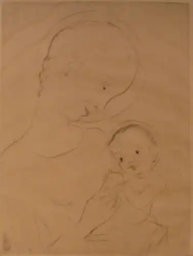 Dietz, Edzard (1893 Bremen - 1963 Paris),, Mutter mit Kind (Madonna). Radierung