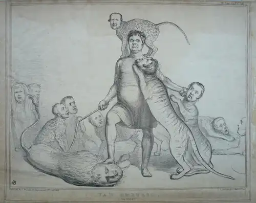 Doyle, John (1797 - Dublin - 1868),, Van Amburgh. Outdone! Lithographie bei T. Mc. Lean, Haymarket