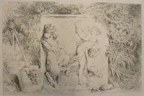 Fragonard, Jean-Honoré (1732 Grasse - 1806 Paris),, Tanzender Satyr. Radierung