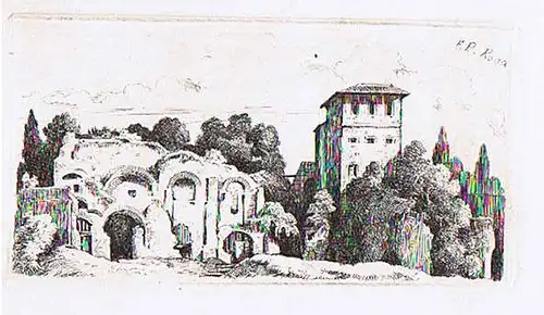 Pocci, Franz Graf von (1807 München 1876),, Palazzo dei Cesari. Radierung (P.44)