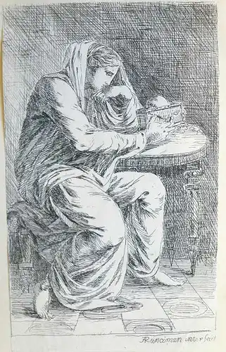 Runciman, Alexander (1736 - Edinburgh - 1785),, Illustration zu Ossians Gesängen (Trauernde Malvina). Radierung