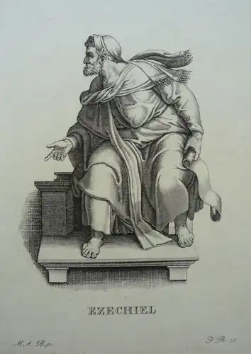 Ruscheweyh, Ferdinand (1785 - Neustrelitz - 1846),, Der Prophet Ezechiel. Radierung