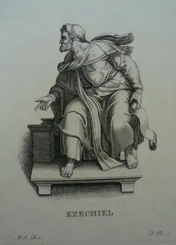 Ruscheweyh, Ferdinand (1785 - Neustrelitz - 1846),, Der Prophet Jeremia. Radierung