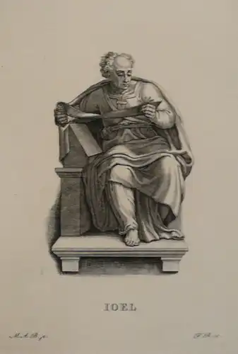 Ruscheweyh, Ferdinand (1785 - Neustrelitz - 1846),, Der Prophet Joel. Radierung nach Michelangelo