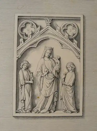 Ruscheweyh, Ferdinand (1785 - Neustrelitz - 1846),, Madonna mit dem Kind (Ein Heiligenbild). Radierung nach einer Elfenbeinarbeit