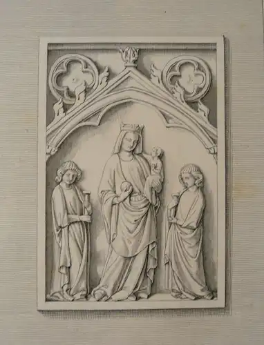 Ruscheweyh, Ferdinand (1785 - Neustrelitz - 1846),, Madonna mit dem Kind (Ein Heiligenbild). Radierung nach einer Elfenbeinarbeit