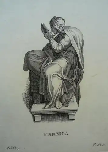 Ruscheweyh, Ferdinand (1785 - Neustrelitz - 1846),, Persica (Persische Sibylle). Radierung