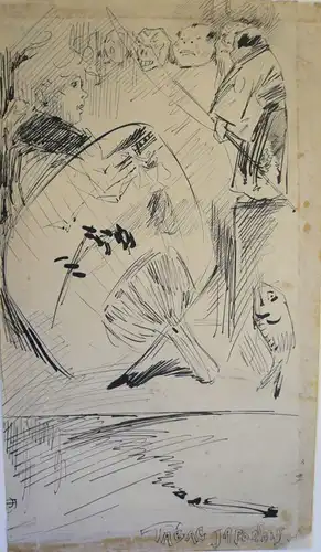 Sommier, Francois Clément gen. Henry Somm (1844 Rouen - 1907 Paris),, Studienblatt "Tabac Japonais". Tuschfeder