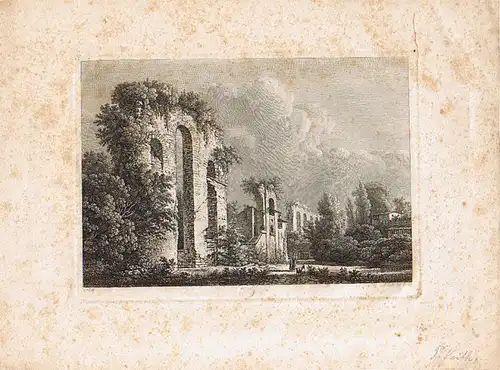 Veith, Philipp (1768 Dresden 1837),, Italienische Ruinenlandschaft mit Ziegenhirtin