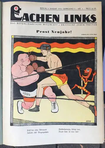 Kuttner, Erich und Friedrich Wendel (Red.): Lachen Links. Das repulikanische Witzblatt. Jahrgang 2, Nr. 1-51, 2. Januar - 18. Dezember 1925. 