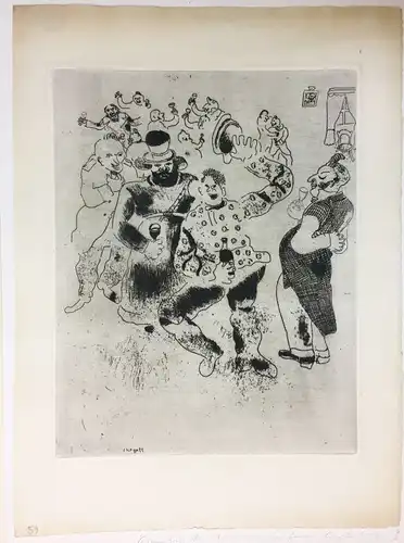 Chagall, Marc (1887 Witebsk - 1985 Saint-Paul-de Vence),, Aus: Les Ames Mortes von N. Gogol. Radierung