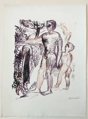 Crodel, Charles (1894 Marseille - 1973 München),, Nackte. Farblithographie