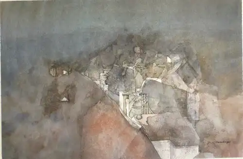 Damberger, Richard (1932 - Salzburg -  1990),, Stadtlandschaft. Aquarell