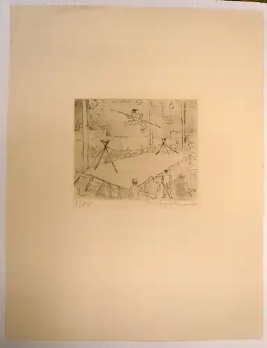 Frischmann, Marcel (1900 - 1951),, Seiltänzer (Vorstadtzirkus). Radierung