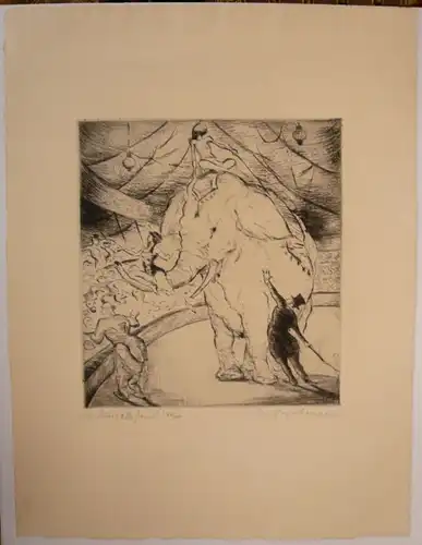 Frischmann, Marcel (1900 - 1951),, Zirkuselefant. Radierung