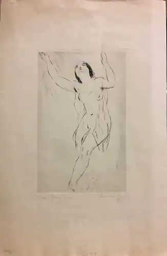 Geibel, Hermann (1889 Freiburg i.B. - 1972 Darmstadt),, Die Königin Alceste aus der Oper von Chr. W. Gluck. Radierung