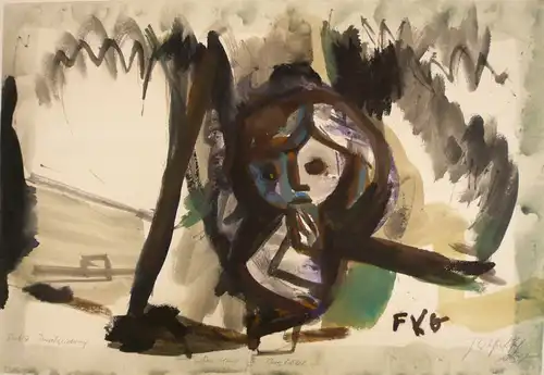 Gotsch, Friedrich Karl (1900 Priest - 1984 Schleswig),, Das Kind im Berghotel I. Aquarell