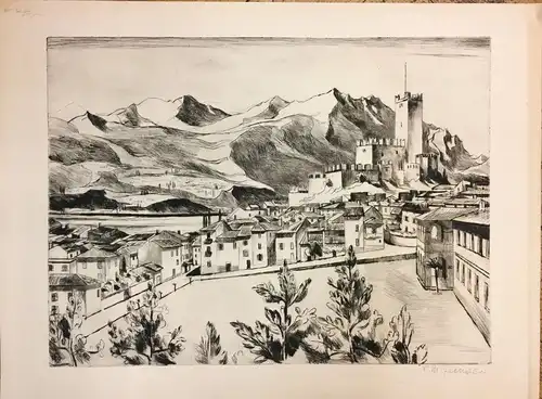 Jansen, Franz M. (1885 Köln - 1958 Ruppichteroth),, Bellinzona (Tessin). Radierung
