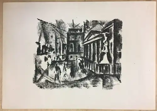 Klein, César (1876 Hamburg - 1954 Pansdorf),, Schauspielhaus am Gendarmenmarkt in Berlin. Lithographie