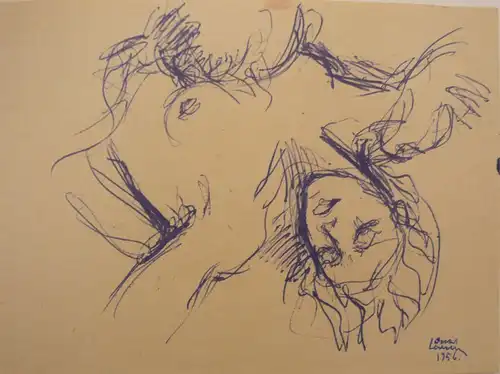 Larsen, Oscar (1882 Wien - 1972),, Weiblicher Akt (Stürzende). Tuschfeder