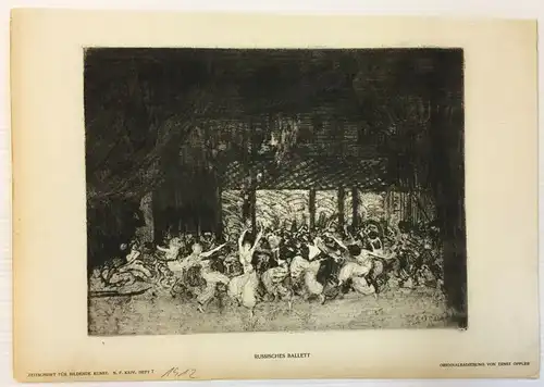 Oppler, Ernst (1867 Hannover - 1929 Berlin),, Russisches Ballett. Aquatintaradierung