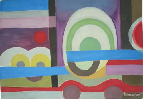 Schaeffer, Gertrud (1892 Altona - 1960 Hamburg),, Komposition. Gouache