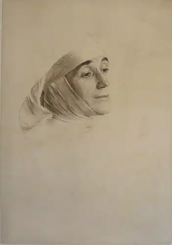 Schmutzer, Ferdinand (1870 - Wien - 1928),, Porträtkopf einer Nonne im Dreiviertelprofil nach rechts. Radierung