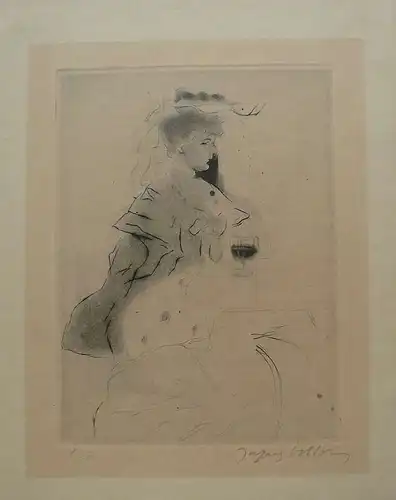 Villon, Jaques (1876 Damville-Puteaux 1963),, Dame im Bistro. Radierung und Aquatinta
